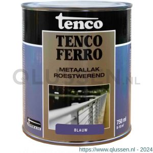 Tenco Ferro roestwerende ijzerverf metaallak dekkend 401 blauw 0,75 L blik 11214165