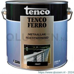 Tenco Ferro roestwerende ijzerverf metaallak dekkend 407 zwart 2,5 L blik 11214768