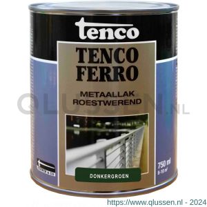 Tenco Ferro roestwerende ijzerverf metaallak dekkend 408 donkergroen 0,75 L blik 11214865