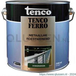 Tenco Ferro roestwerende ijzerverf metaallak dekkend 408 donkergroen 2,5 L blik 11214868