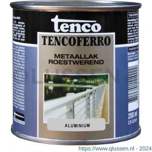 Tenco Ferro roestwerende ijzerverf metaallak dekkend 409 aluminium 0,25 L blik 11214955