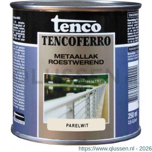 Tenco Ferro roestwerende ijzerverf metaallak dekkend 413 parelwit 0,25 L blik 11215355