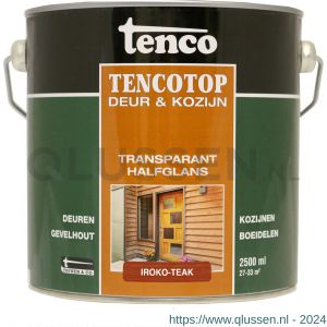 TencoTop Deur en Kozijn houtbeschermingsbeits transparant halfglans iroko teak 2,5 L blik 11052204