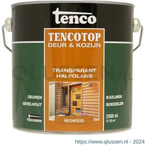 TencoTop Deur en Kozijn houtbeschermingsbeits transparant halfglans redwood 2,5 L blik 11052704