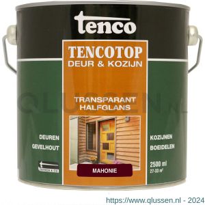 TencoTop Deur en Kozijn houtbeschermingsbeits transparant halfglans mahonie 2,5 L blik 11052904