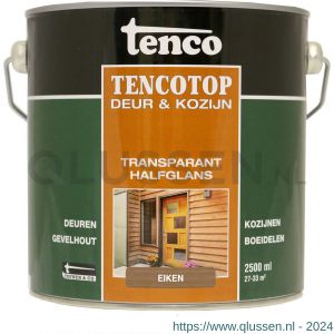 TencoTop Deur en Kozijn houtbeschermingsbeits transparant halfglans eiken 2,5 L blik 11053004