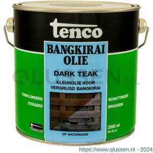Tenco Bangkirai hardhoutolie waterbasis dark teak 2,5 L blik 11063204