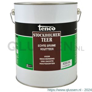 Tenco Stockholmer teer bitumen coating bruin 25 L blik 12050026