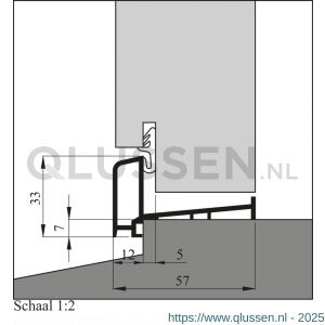 Ellen tochtprofiel opbouw aluminium ANB-S6 ANO 300 cm naturel geanodiseerd 340950930