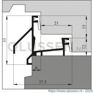 Ellen tochtprofiel opbouw aluminium ANB-11 AR 300 cm 350100230