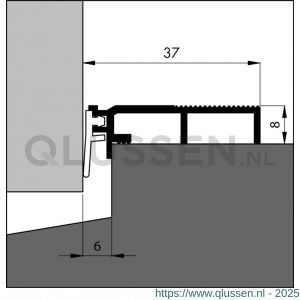 Ellen tochtprofiel slijtdorpel opbouw aluminium ANB-6N AR 100 cm onverpakt 330700210