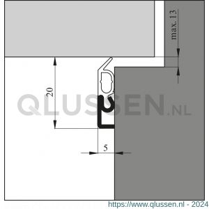 Ellen tochtprofiel opbouw aluminium Elro XL 230 cm 050200223