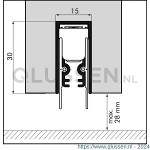Ellen automatische valdorpel geluidsdempend aluminium EM Ellen Matic Optimal Seal 1228 mm 203300127
