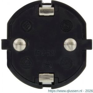 Q-Link stekker randaarde 10/16 A zwart 00.110.07