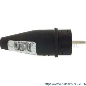 Q-Link stekker volrubber met randaarde 10/16 A zwart 00.110.15