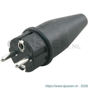 Q-Link stekker volrubber met randaarde 10/16 A zwart 00.110.15