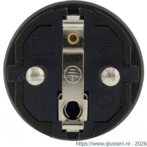 Q-Link stekker randaarde 10/16 A rubber zwart 00.110.17
