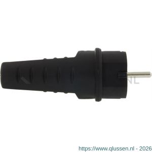 Q-Link stekker randaarde 10/16 A rubber zwart 00.110.17