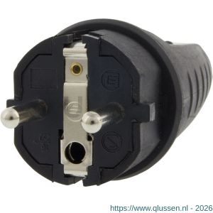 Q-Link stekker randaarde 10/16 A rubber zwart 00.110.17