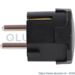 Q-Link stekker randaarde 10/16 A met onder-invoer zwart 00.110.38