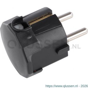 Q-Link stekker randaarde 10/16 A met onder-invoer zwart 00.110.38