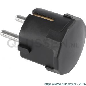 Q-Link stekker randaarde 10/16 A met onder-invoer zwart 00.110.38