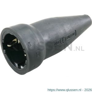 Q-Link contrastekker randaarde volrubber 10/16 A zwart 00.110.39