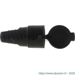 Q-Link contrastekker randaarde rubber 10/16A zwart 00.110.41
