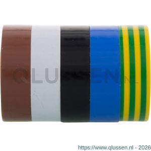 Q-Link isolatieband 5-delig 15 mm 4.5 m assorti kleuren. 00.425.97