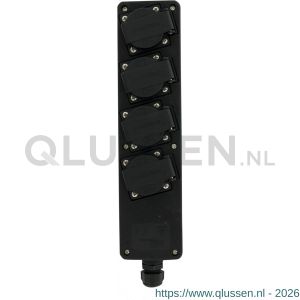 Q-Link stekkerdoos 4-voudig slagvast randaarde maximaal 3600 W zwart 00.845.59