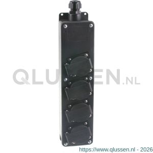 Q-Link stekkerdoos 4-voudig slagvast randaarde maximaal 3600 W zwart 00.845.59