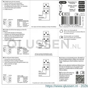 Q-Link contactdoos opbouw 2-voudig met kind-aanraakbeveiliging met randaarde zwart 00.945.50