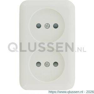 Q-Link contactdoos opbouw 2-voudig met kind-aanraakbeveiliging polarwit 00.947.05