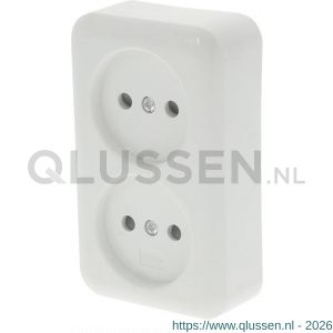Q-Link contactdoos opbouw 2-voudig met kind-aanraakbeveiliging polarwit 00.947.05