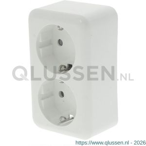 Q-Link contactdoos opbouw 2-voudig met kind-aanraakbeveiliging randaarde polarwit 00.947.07