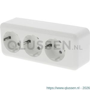 Q-Link contactdoos opbouw 3-voudig randaarde polarwit 00.947.24