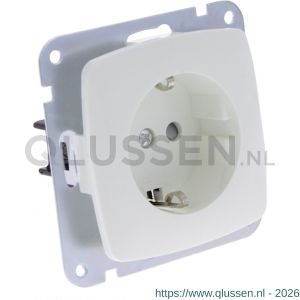 Q-Link contactdoos 1-voudig randaarde met kind-aanraakbeveiliging polarwit 01.064.26