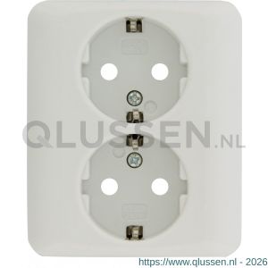 Q-Link contactdoos inbouw 2-voudig met kind-aanraakbeveiliging randaarde polarwit 01.079.50