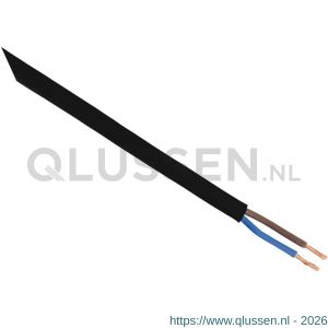 Q-Link huishoudsnoer plat belastbaar tot 1200 W 2x0.75 mm2 100 m zwart 01.265.39