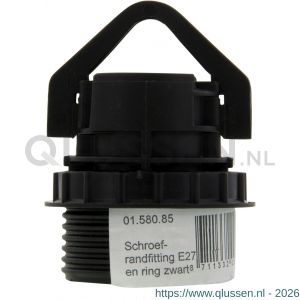 Q-Link schroefrandfitting E27 met ring maximaal 60 W zwart 01.580.85