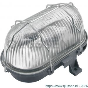 Q-Link Bullie buitenverlichting wandlamp ovaal maximaal 60 W spatwaterdicht grijs 01.581.06