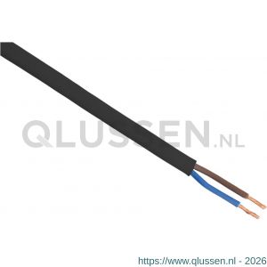 Q-Link huishoudsnoer plat belastbaar tot 1200 W 2x0.75 mm2 10 m zwart 03.030.41
