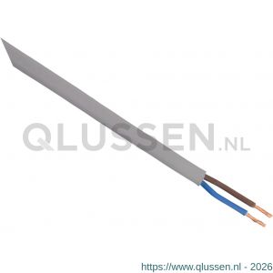 Q-Link huishoudsnoer plat belastbaar tot 1200 W 2x0.75 mm2 10 m zilver 03.030.43
