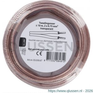 Q-Link tweelingsnoer zwakstroom tot 42 volt 2x0,75 mm2 10 m transparant 03.030.67