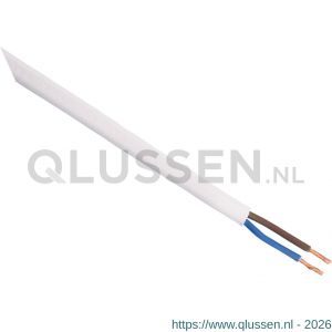 Q-Link huishoudsnoer plat belastbaar tot 1200 W 2x0.75 mm2 20 m wit 03.030.73
