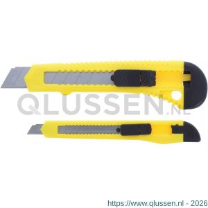Budgetline afbreekmes setje groot 18 mm en klein 9 mm geel-zwart 21.470.07