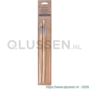 Copenhagen Pro ronde Lyonpenselen set maat 2-4-6-10 wit Chinees varkenshaar FSC gelakte houten steel 4 delig 23.149.50