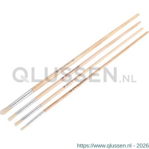Copenhagen Pro ronde Lyonpenselen set maat 2-4-6-10 wit Chinees varkenshaar FSC gelakte houten steel 4 delig 23.149.50