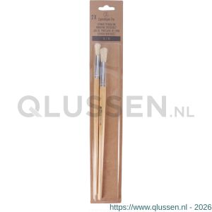 Copenhagen Pro ronde Lyonpenselen set maat 14-18 wit Chinees varkenshaar FSC gelakte houten steel 2 delig 23.149.51