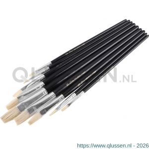 Copenhagen Pro universeel penselen set maat 0-16 wit Chinees varkenshaar FSC zwart gelakte houten steel 9 delig 23.149.53